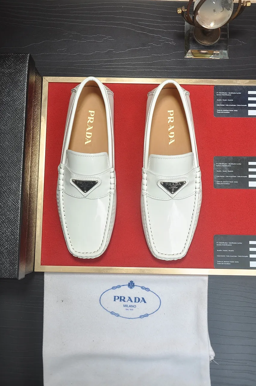 Men's Men's Shoes💰420💶【PRADA】 (High-end Niuli) New 🍀PRADA - Prada Doudou Shoes! Made of imported original cowhide, the inner top layer is comfortable cowhide lining! Original wear-resistant rubber outsole! High quality products! Code number 38-45 (45 customized)